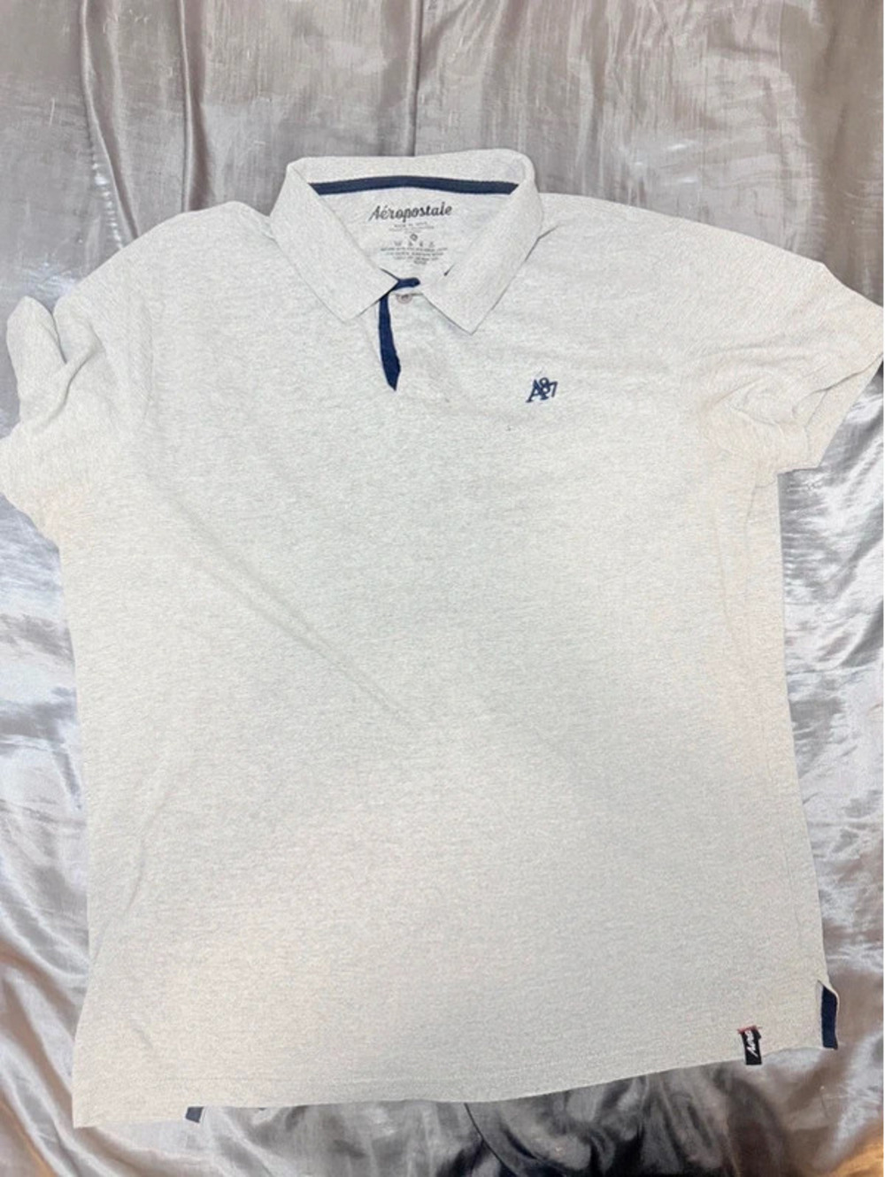 Men's Aéropostale Grey Short-Sleeve Polo Shirt - Size 2XL